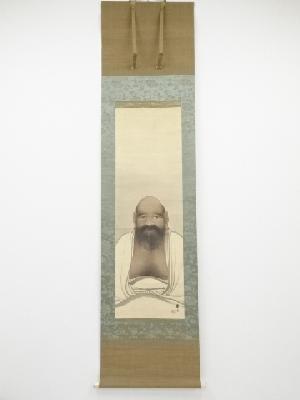 都路華香筆　老胡図　肉筆絹本掛軸（共箱）